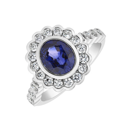 Diamond ring with Sapphire Majesty Muse