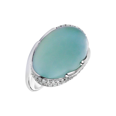 Diamond ring with Chalcedony Gem Miracle