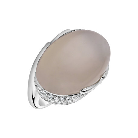 Ring with Moonstone and diamonds Gem Miracle