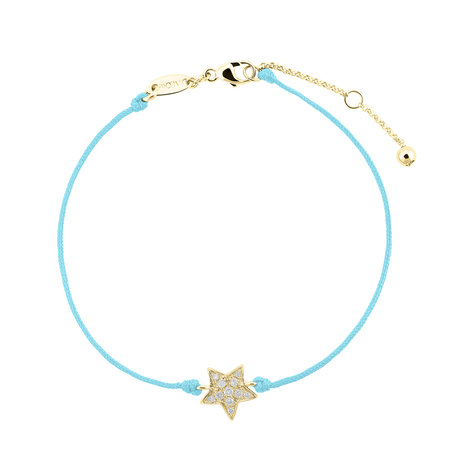 Diamond bracelet with cord Star Message