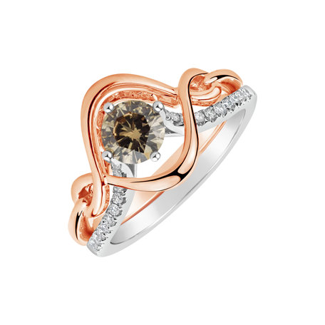 Ring with brown and white diamonds Sarai