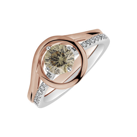 Ring with brown and white diamonds Vensalia