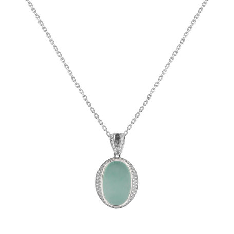 Diamond pendant with Chalcedony Blossom Grace