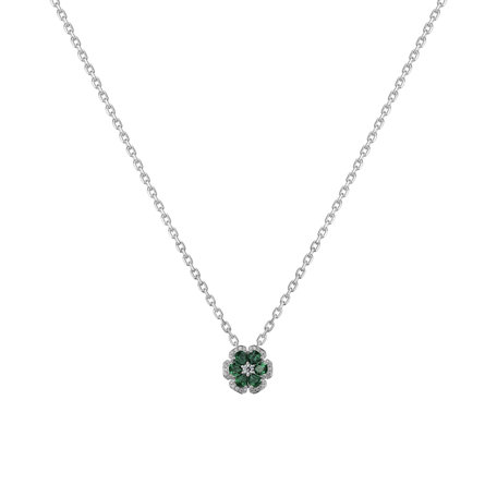 Diamond pendant with Emerald Emerald Lady