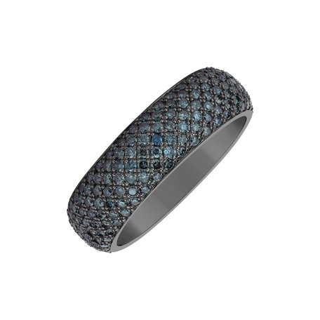 Ring with blue diamonds Night Sky