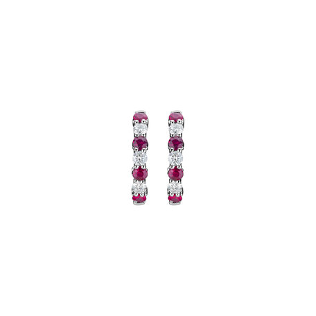 Diamond earrings and Ruby Gem Grace