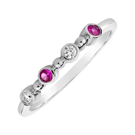 Diamond ring with Ruby Simplicity