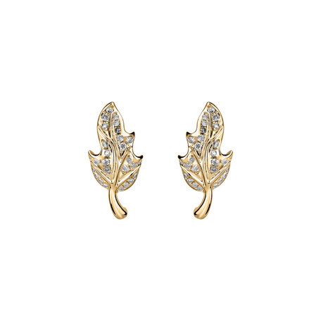 Diamond earrings Autumn Leaves