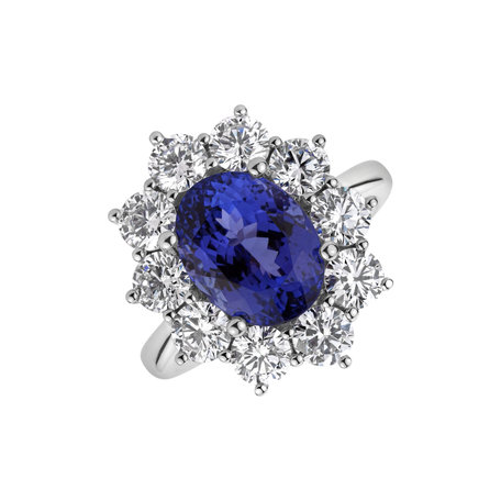 Diamond ring with Tanzanite Sky Goddess