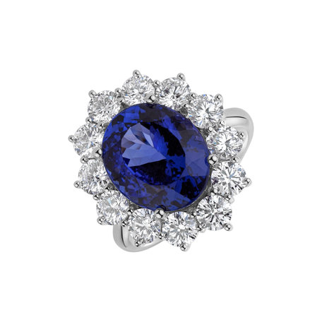 Diamond ring with Tanzanite Sky Goddess