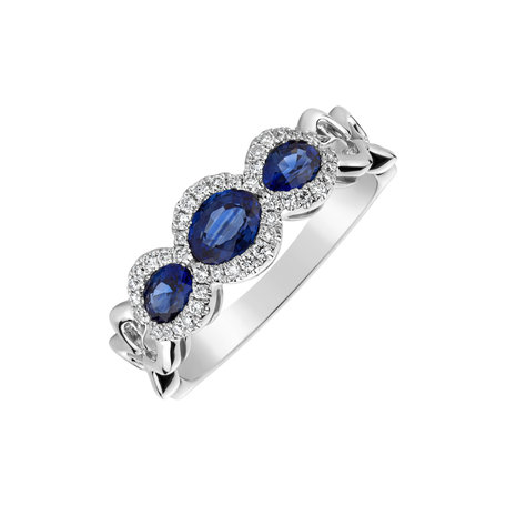 Diamond ring with Sapphire Clotilde