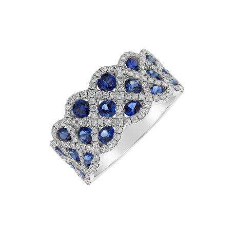 Diamond ring with Sapphire Isabel