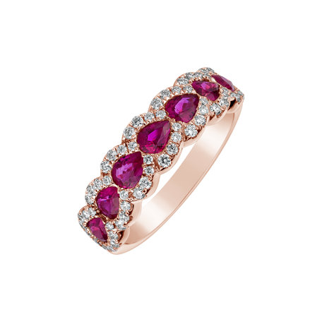 Diamond ring with Ruby Francine