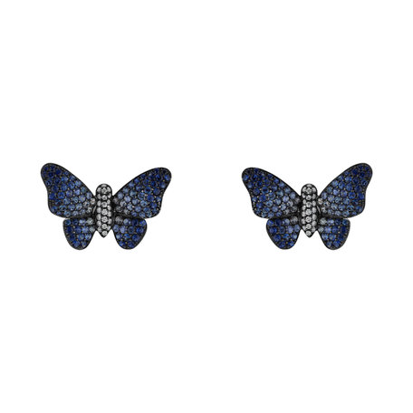 Diamond earrings and Sapphire Alluring Butterfly