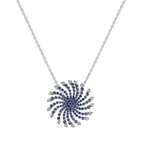 Diamond pendant with Sapphire Hypnosis of Happiness