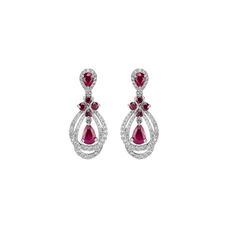 Diamond earrings and Ruby Ruby Chandelier