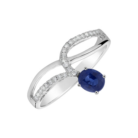 Diamond ring with Sapphire Emiliano