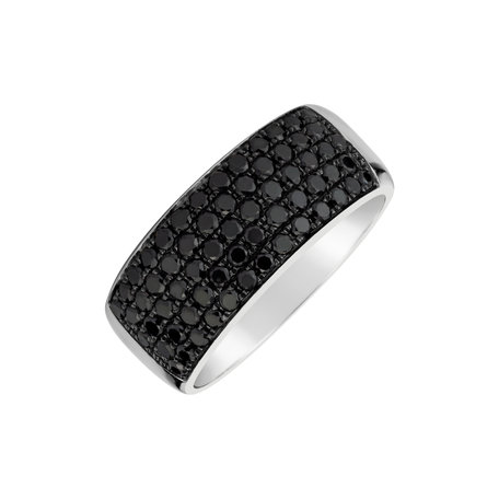 Ring with black diamonds Inferno Sin