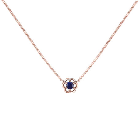 Necklace with Sapphire Flower Gem