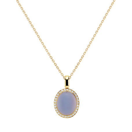 Diamond pendant with Chalcedony Magic Blossom