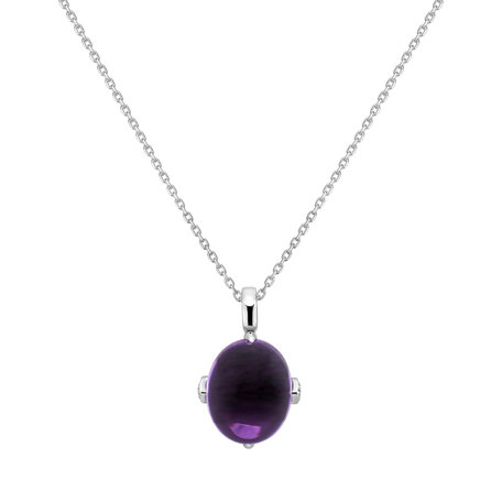 Diamond pendant with Amethyst Drop Blossom