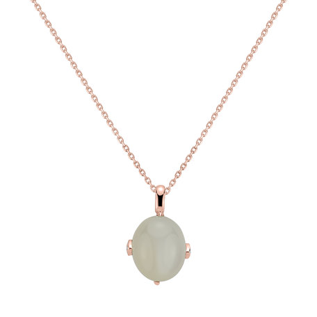 Diamond pendant with Moonstone Drop Blossom