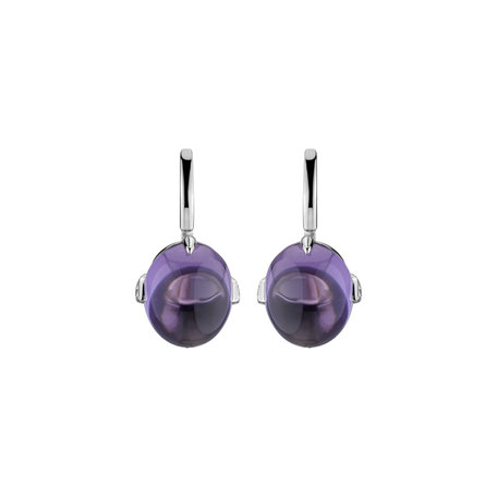 Diamond earrings with Amethyst Shining Grace