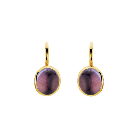 Diamond earrings with Amethyst Fairytale Drop