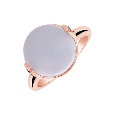 Diamond ring with Chalcedony Fairy Blossom