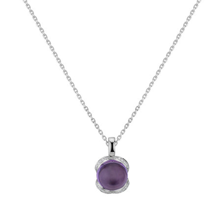 Diamond pendant with Amethyst Royal Drop