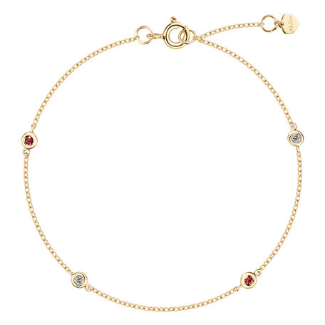 Diamond bracelet with Ruby Dots