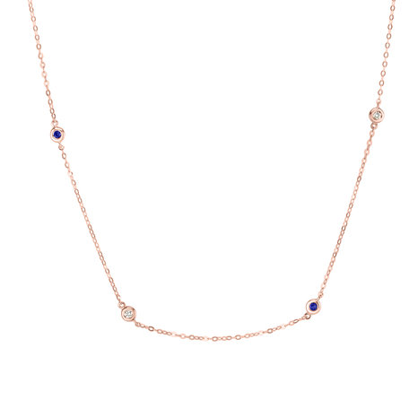 Diamond necklace with Sapphire Dots