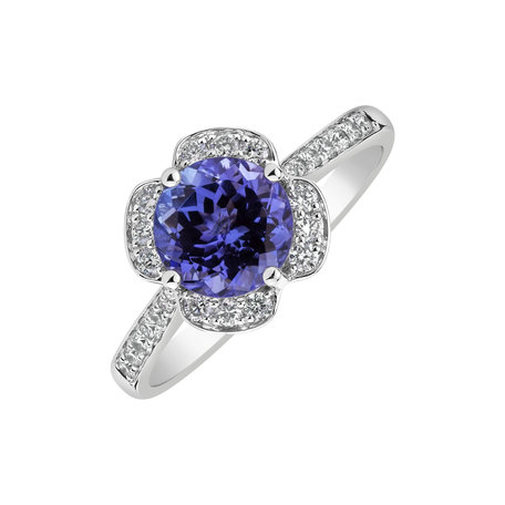 Diamond ring with Tanzanite Flower Parade