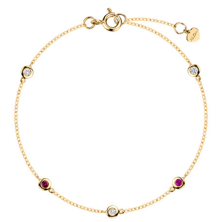 Diamond bracelet with Ruby Dots