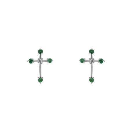 Diamond earrings and Emerald Passion Cross