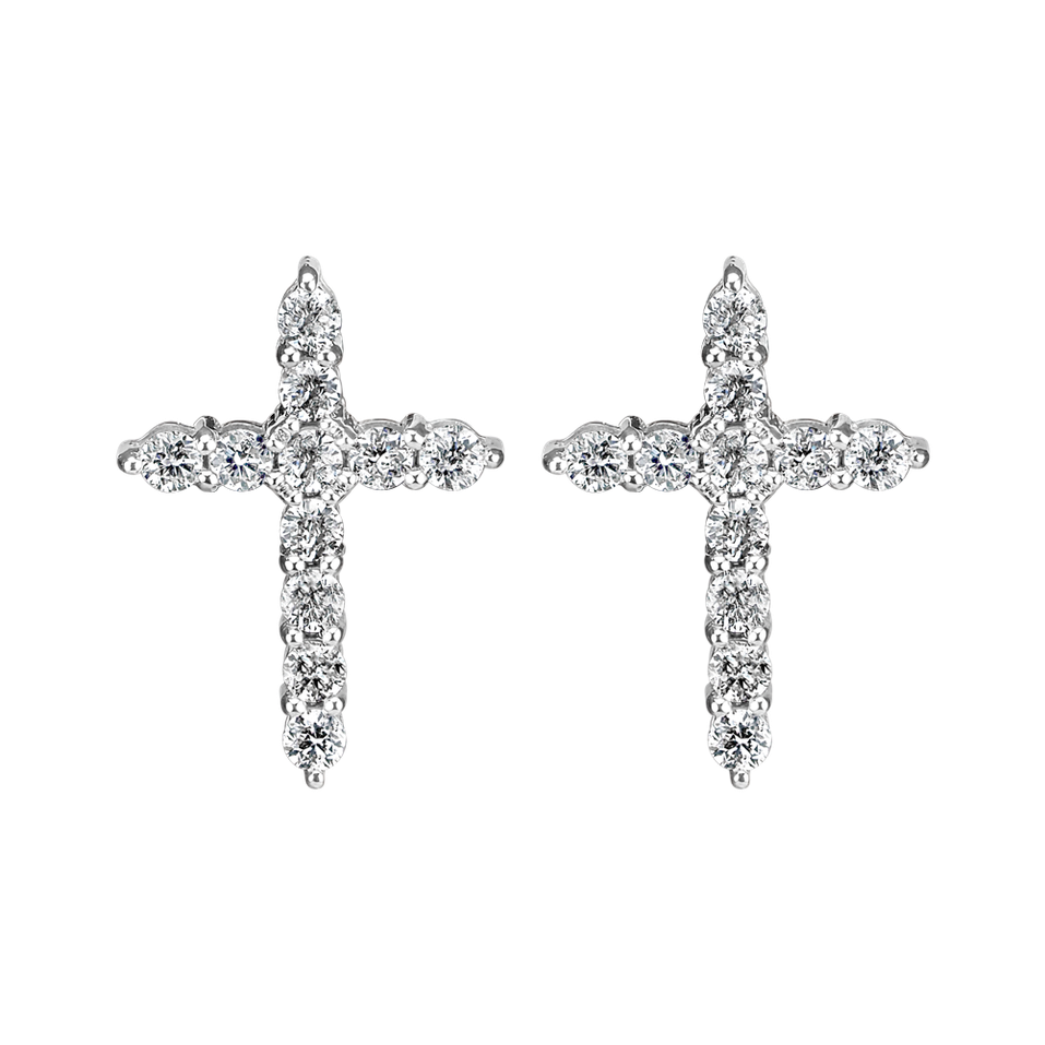 Diamond earrings Glittering Cross