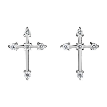 Diamond earrings Shiny Cross