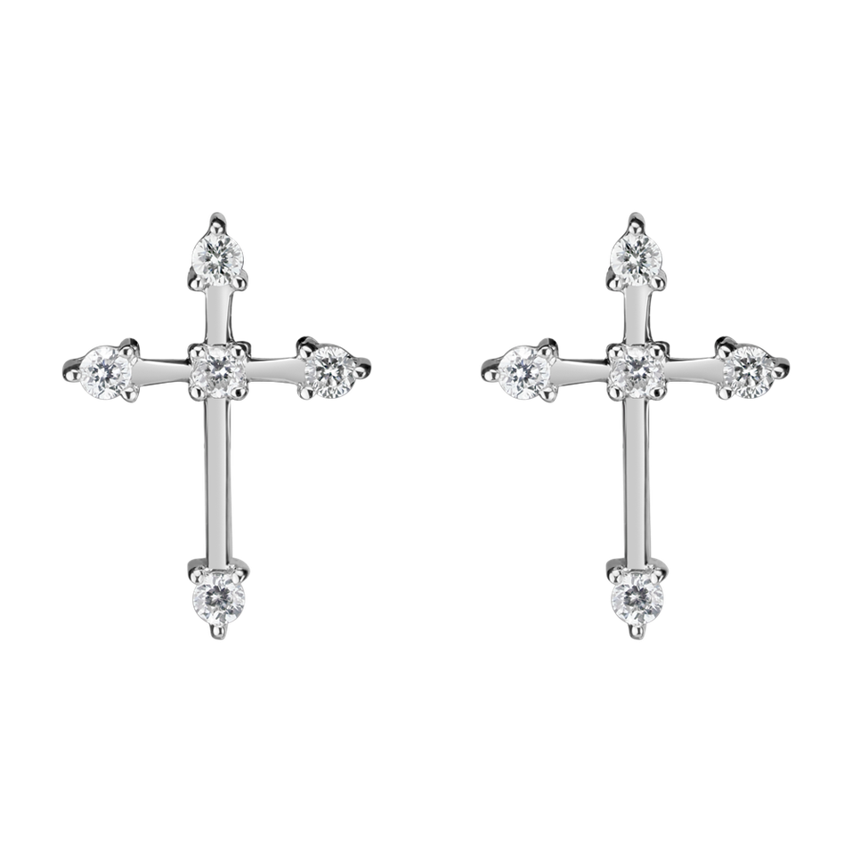 Diamond earrings Shiny Cross