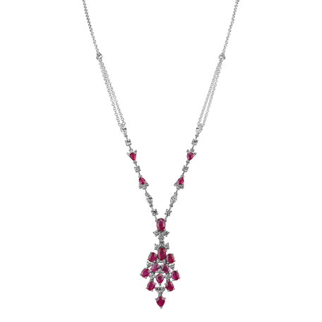 Diamond necklace with Ruby Red Glance