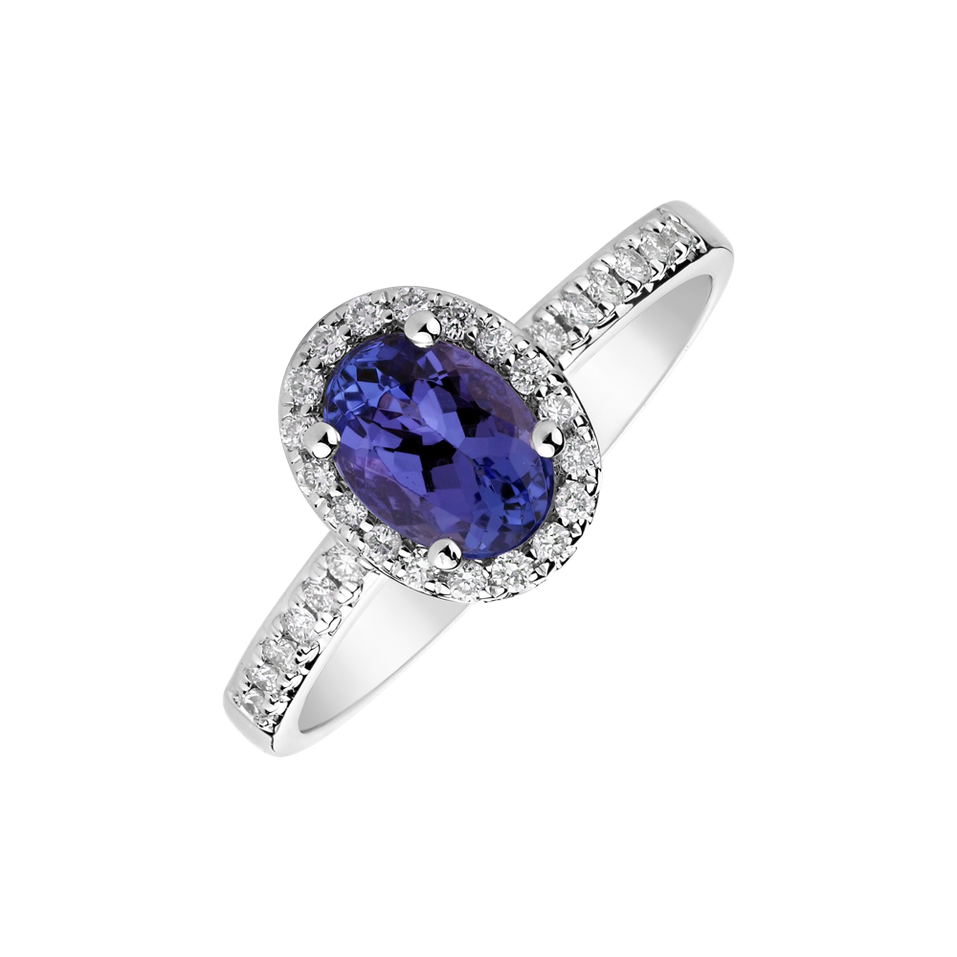 Diamond ring with Tanzanite Princess Desperation