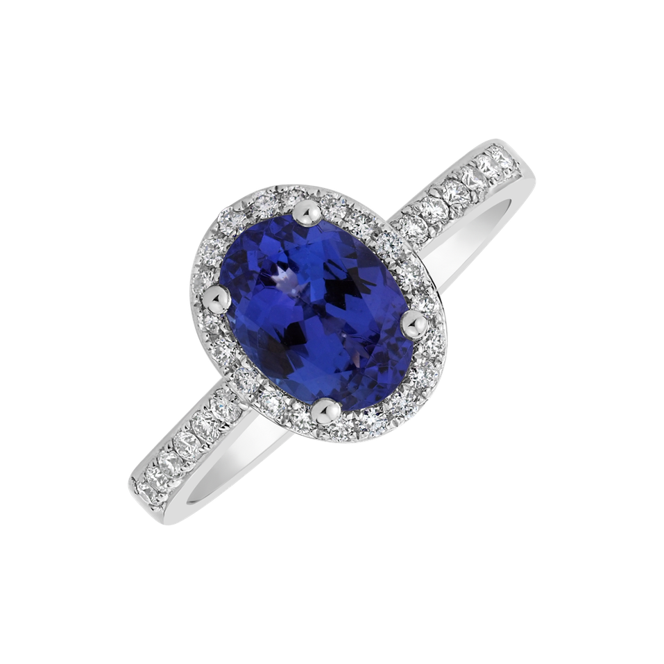 Diamond ring with Tanzanite Princess Desperation