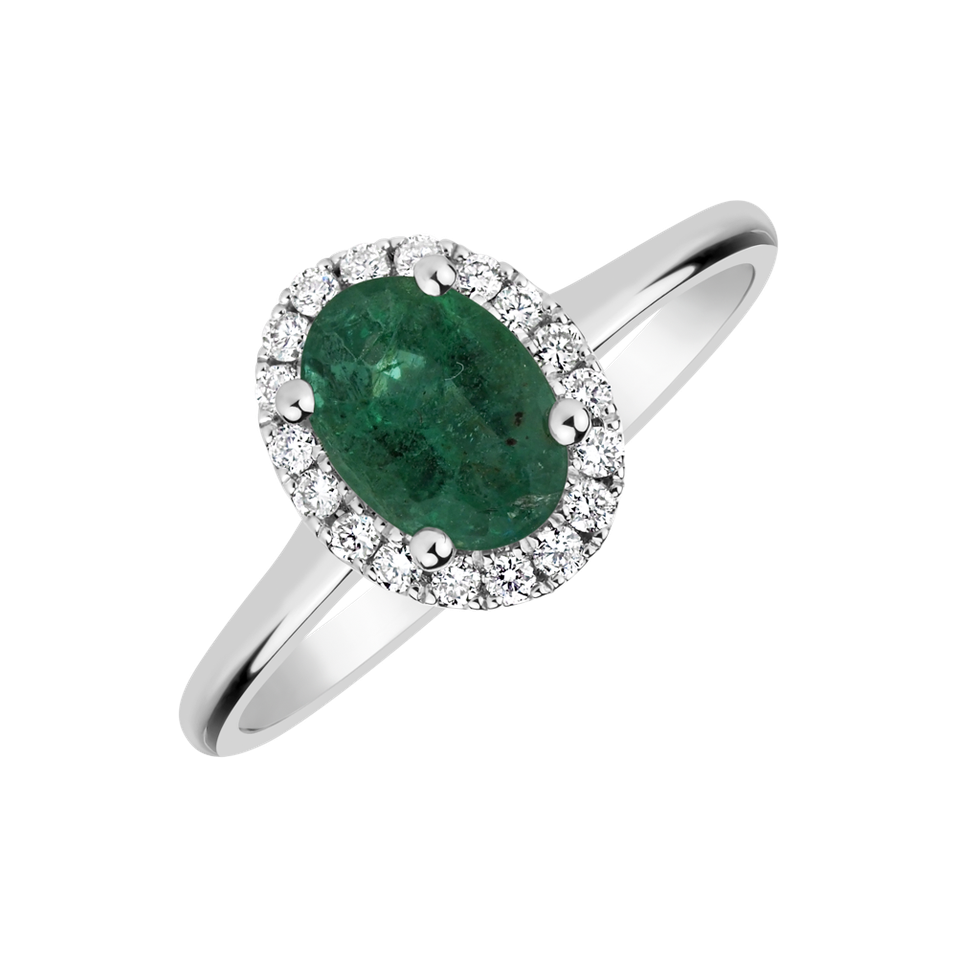 Diamond ring with Emerald Princess Wish