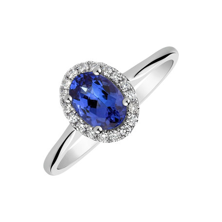 Diamond ring with Tanzanite Princess Wish