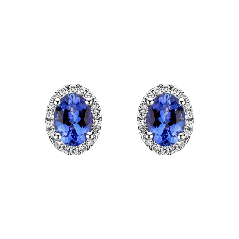 Diamond earrings with Tanzanite Imperial Allegory