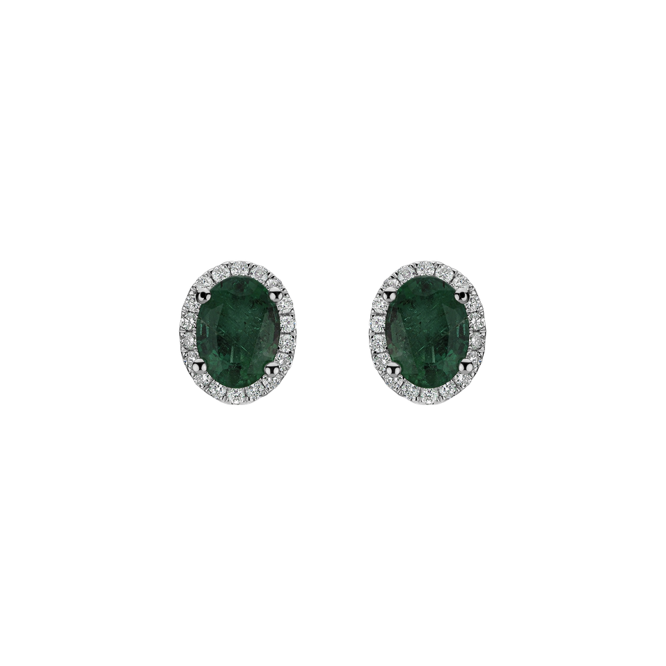 Diamond earrings with Emerald Imperial Allegory