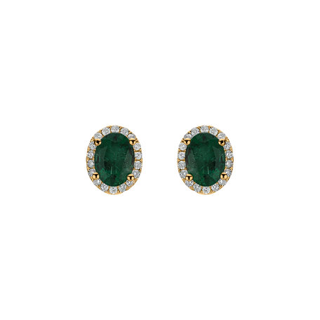 Diamond earrings with Emerald Imperial Allegory