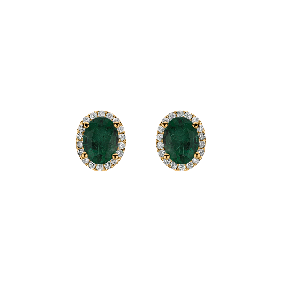 Diamond earrings with Emerald Imperial Allegory