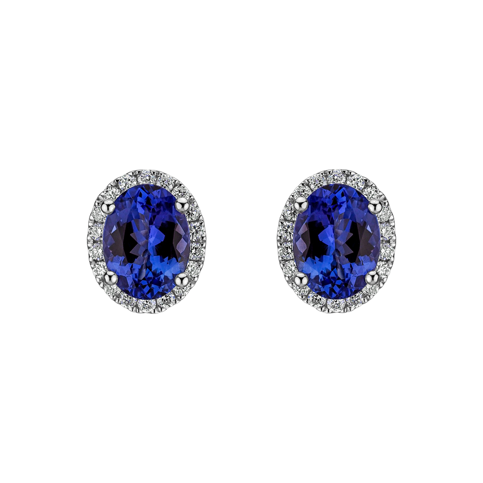 Diamond earrings with Tanzanite Imperial Allegory