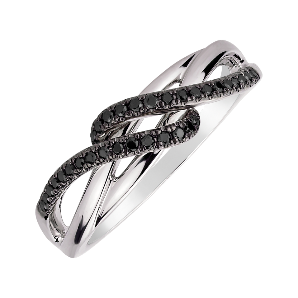 Ring with black diamonds Vivid Elegance