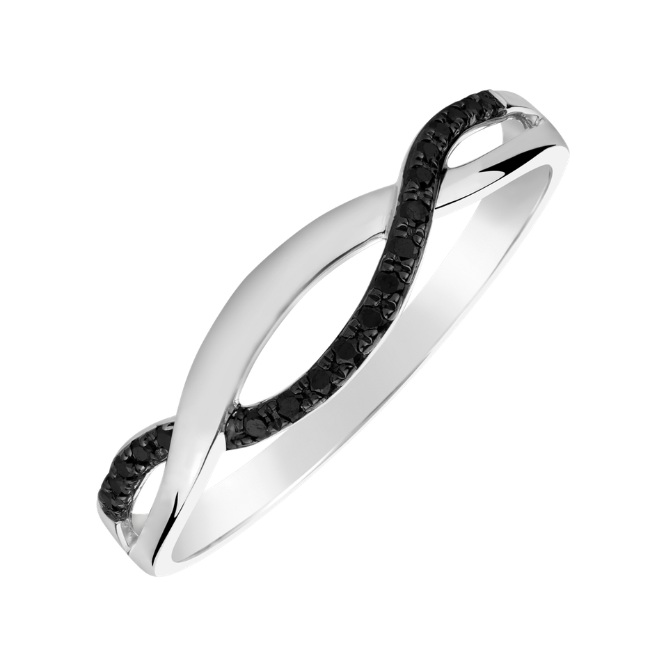 Ring with black diamonds Lucid Elegance